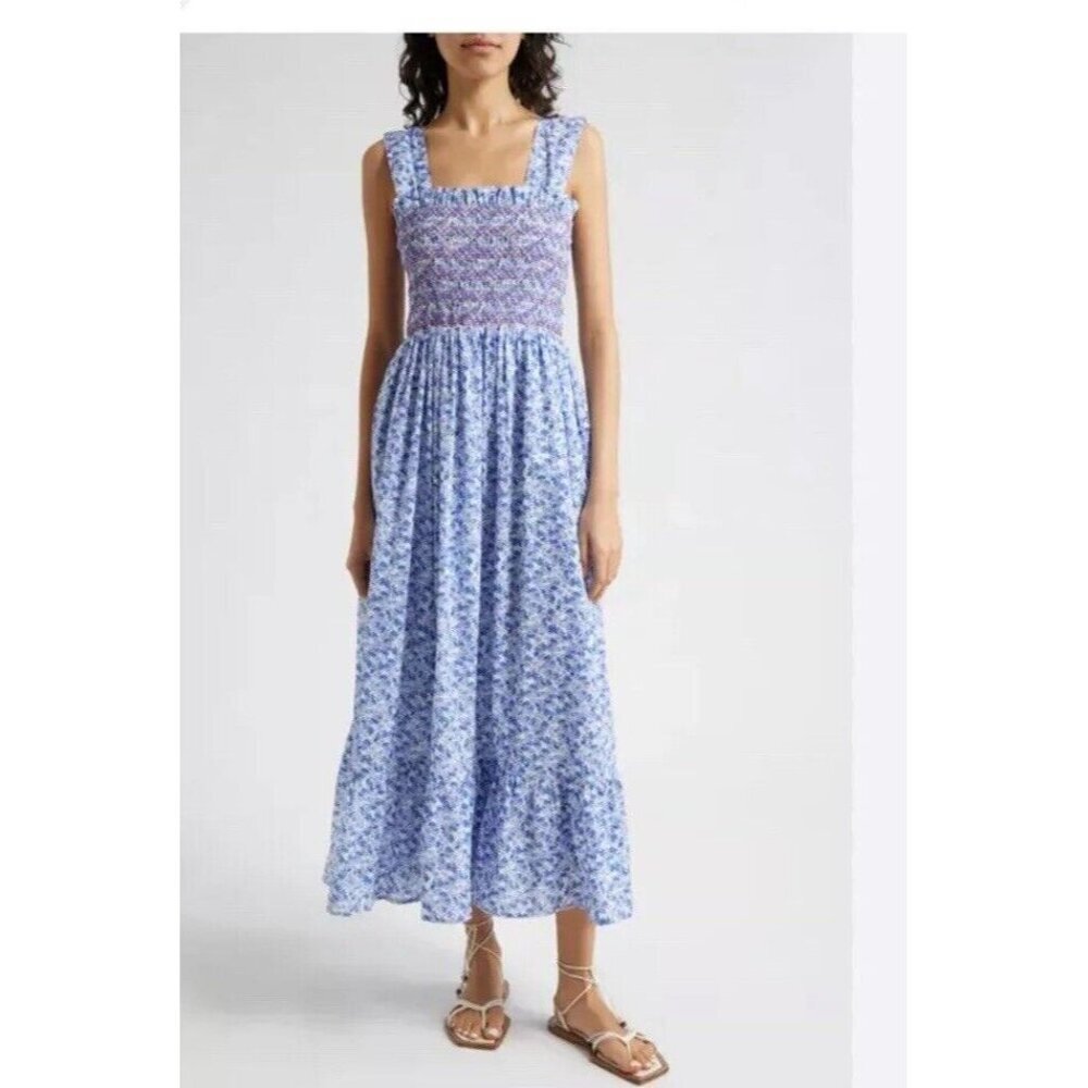 Mille Garden Condesa Floral Sleeveless Resort Vacation Maxi Cottage Dress Size L